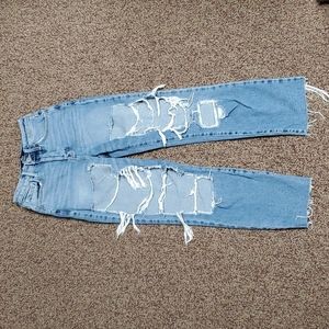 Hollister Ultra High-rise vintage straight ripped jeans